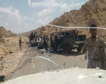 إصابة جنديين في انفجار طقم أمني بمحافظة أبين