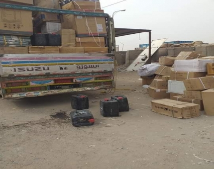 نقطة الرباط  تضبط شاحنة تحمل مواد كيميائية كانت في طريقها للحوثيين