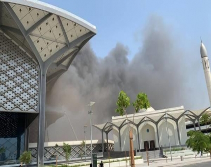 حريق في محطة قطار جدة